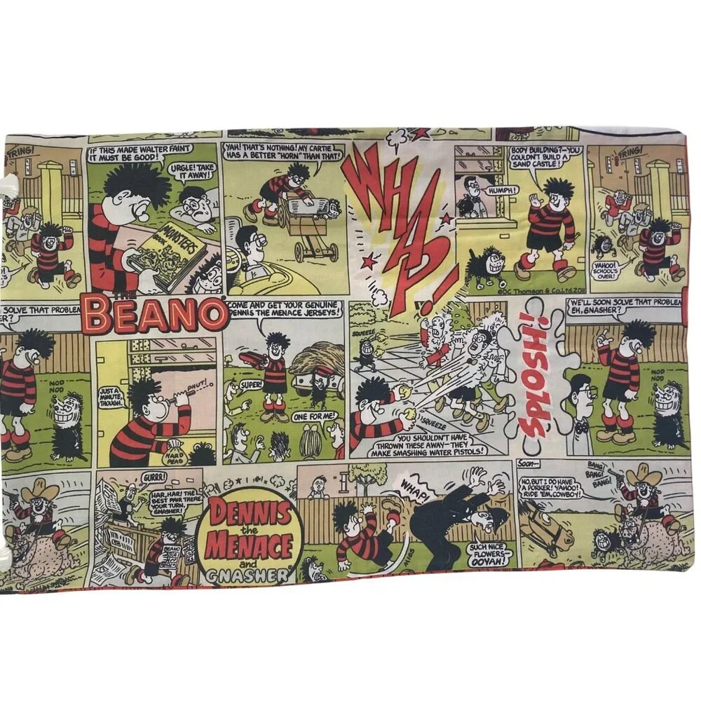 Beano Dennis the Menace Pillowcase Fabric Panel Cotton Blend John Lewis 18x27
